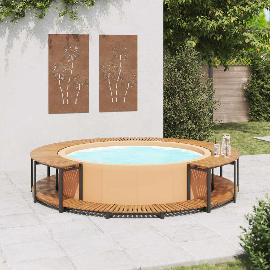 Spa surround 273x53 cm solid acacia wood