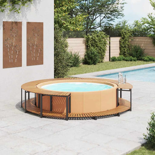 Spa surround 273x53 cm solid acacia wood