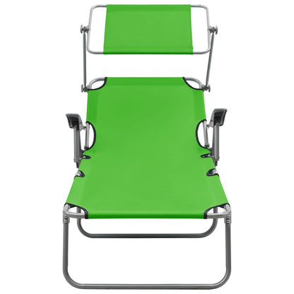 Espreguiçadeira com toldo aço verde