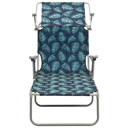 Espreguiçadeira com toldo aço estampagem de folhas