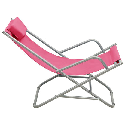 Rocking chairs 2 pcs pink steel