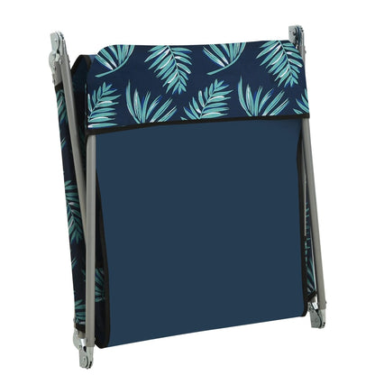 Folding sun loungers 2 pcs steel and fabric standard leaves