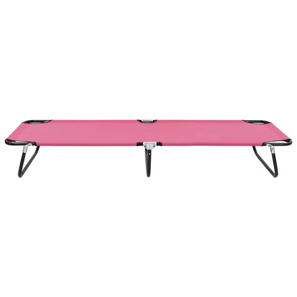 Espreguiçadeira dobrável aço rosa