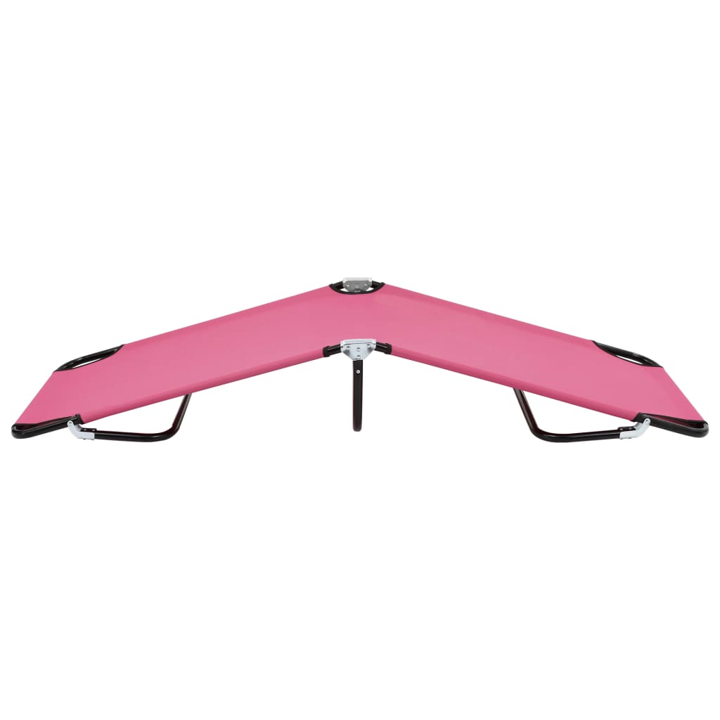 Espreguiçadeira dobrável aço rosa