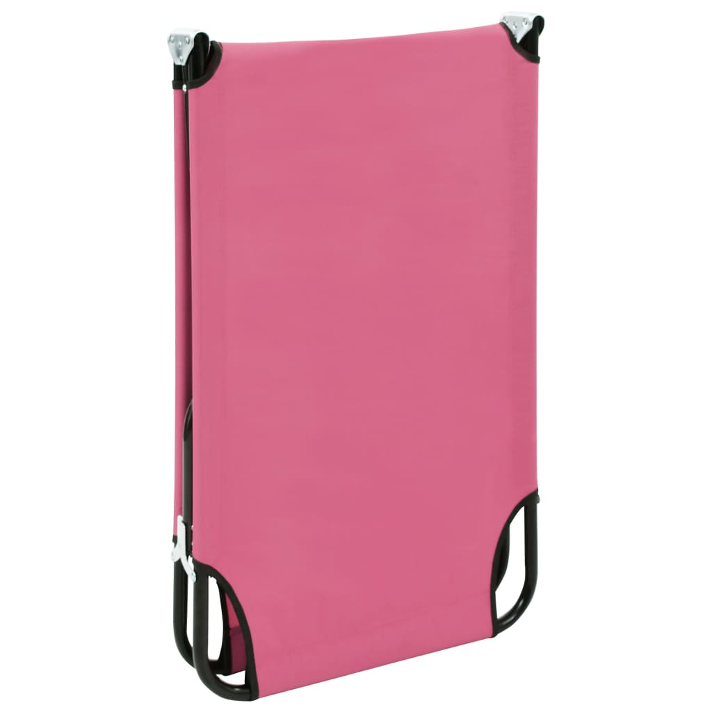 Espreguiçadeira dobrável aço rosa