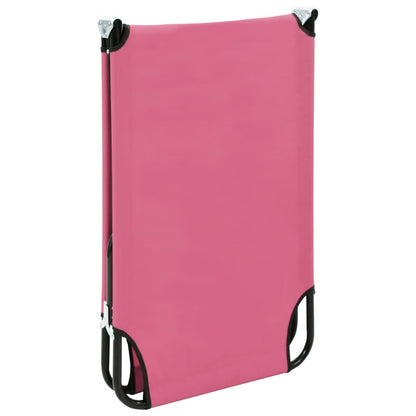 Espreguiçadeira dobrável aço rosa