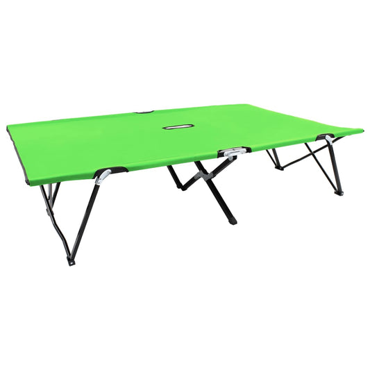 Espreguiçadeira/cama dobrável para 2 pessoas aço verde