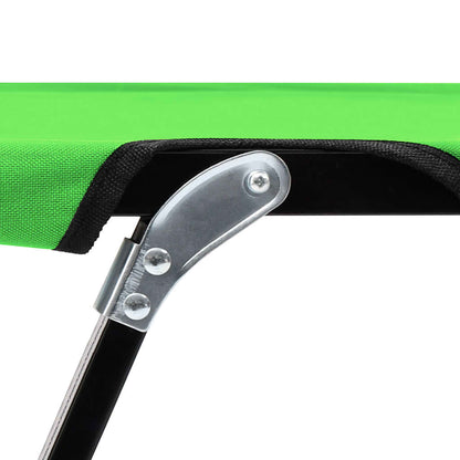 Espreguiçadeira/cama dobrável para 2 pessoas aço verde