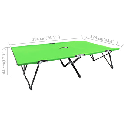 Espreguiçadeira/cama dobrável para 2 pessoas aço verde