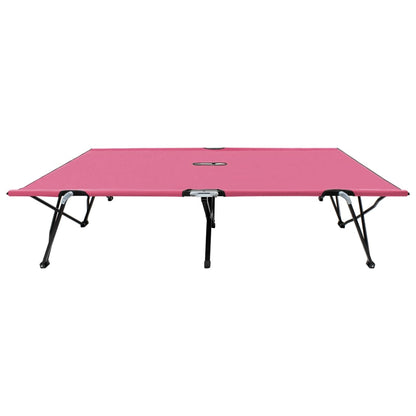 Pink Steel 2 Person Folding Sun Lounger/Bed
