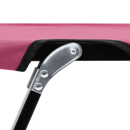 Pink Steel 2 Person Folding Sun Lounger/Bed