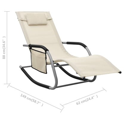 Textilene sun lounger in cream and grey