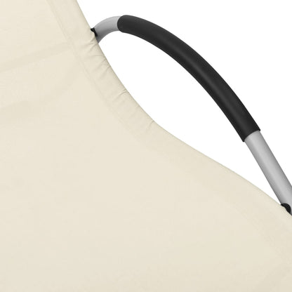 Textilene sun lounger in cream and grey