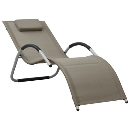 Sun loungers 2 pcs textilene grey-brown and grey