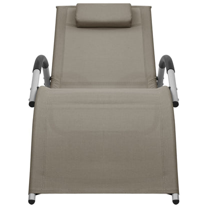Sun loungers 2 pcs textilene grey-brown and grey