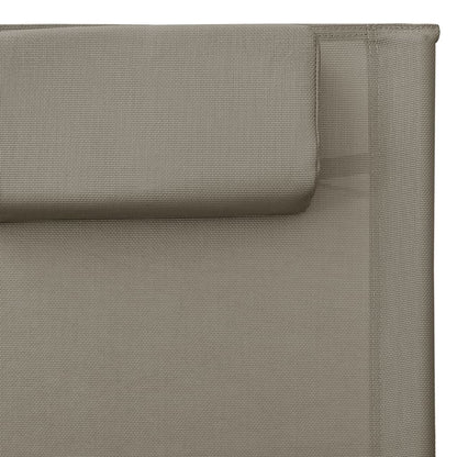 Sun loungers 2 pcs textilene grey-brown and grey