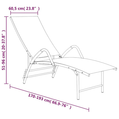 Textilene and aluminum sun lounger in cream color