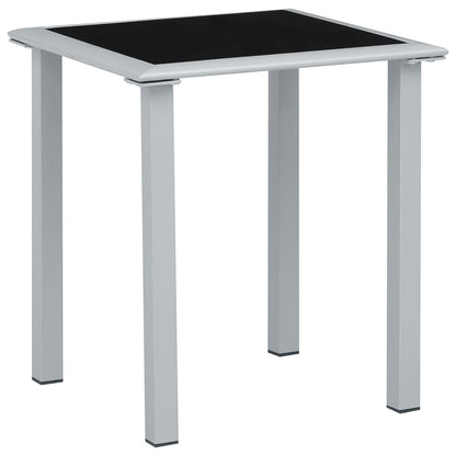 Espreguiçadeiras com mesa 2 pcs alumínio preto