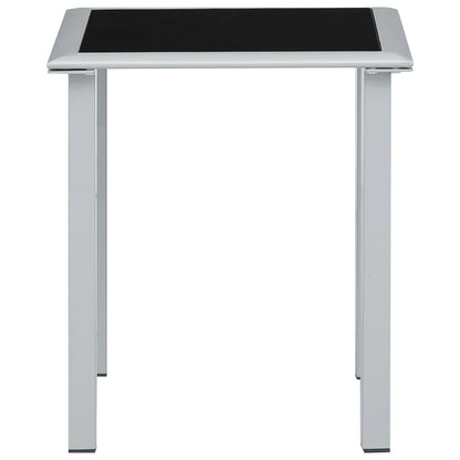 Espreguiçadeiras com mesa 2 pcs alumínio preto