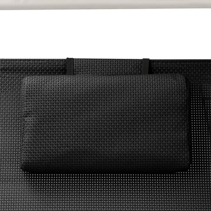 Espreguiçadeira dupla com toldo textilene preto