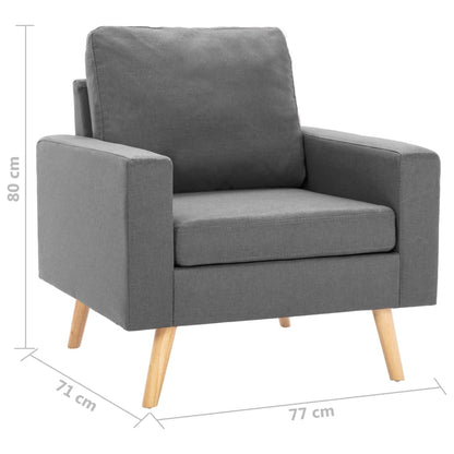 2 pcs light grey fabric sofa set