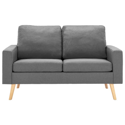 2 pcs light grey fabric sofa set