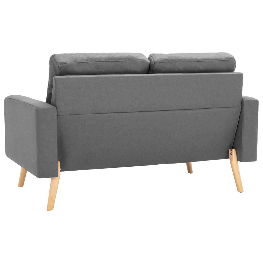 2 pcs light grey fabric sofa set