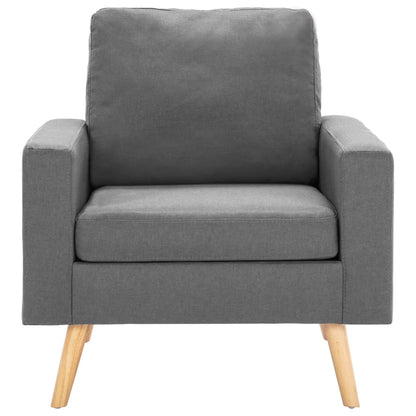 2 pcs light grey fabric sofa set