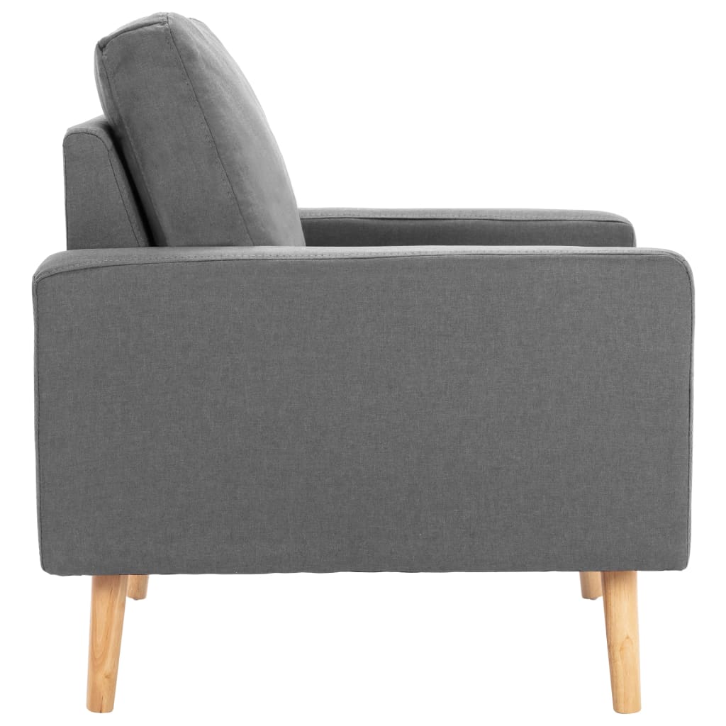 2 pcs light grey fabric sofa set