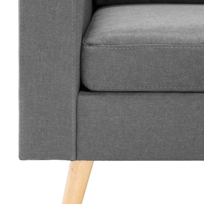 2 pcs light grey fabric sofa set