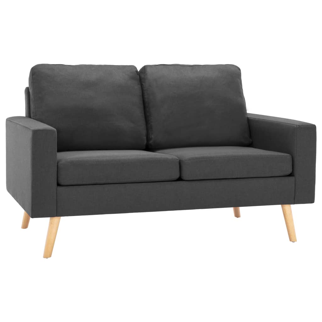 2 pcs conjunto de sofás tecido cinzento-escuro