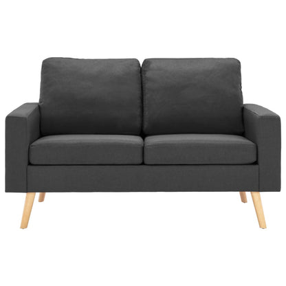 2 pcs conjunto de sofás tecido cinzento-escuro