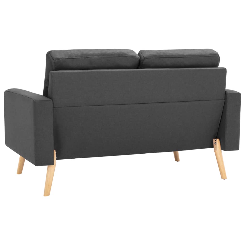 2 pcs conjunto de sofás tecido cinzento-escuro