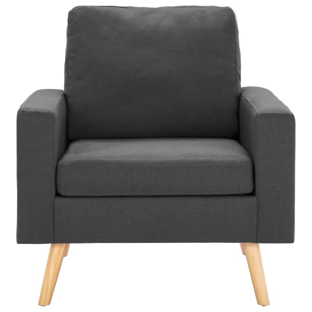 2 pcs conjunto de sofás tecido cinzento-escuro