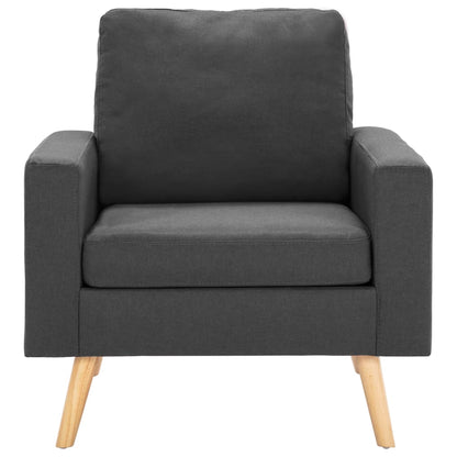 2 pcs conjunto de sofás tecido cinzento-escuro