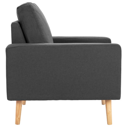 2 pcs conjunto de sofás tecido cinzento-escuro