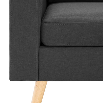 2 pcs conjunto de sofás tecido cinzento-escuro