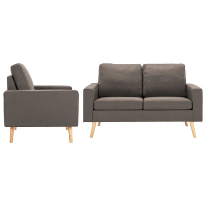 2 pcs sofa set grey-brown fabric