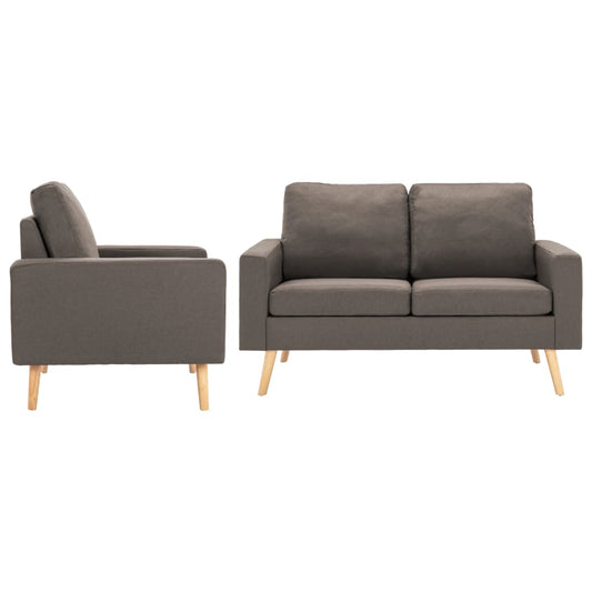 2 pcs sofa set grey-brown fabric