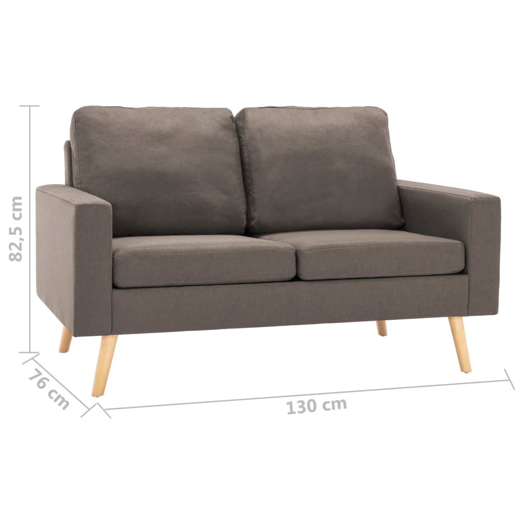 2 pcs sofa set grey-brown fabric