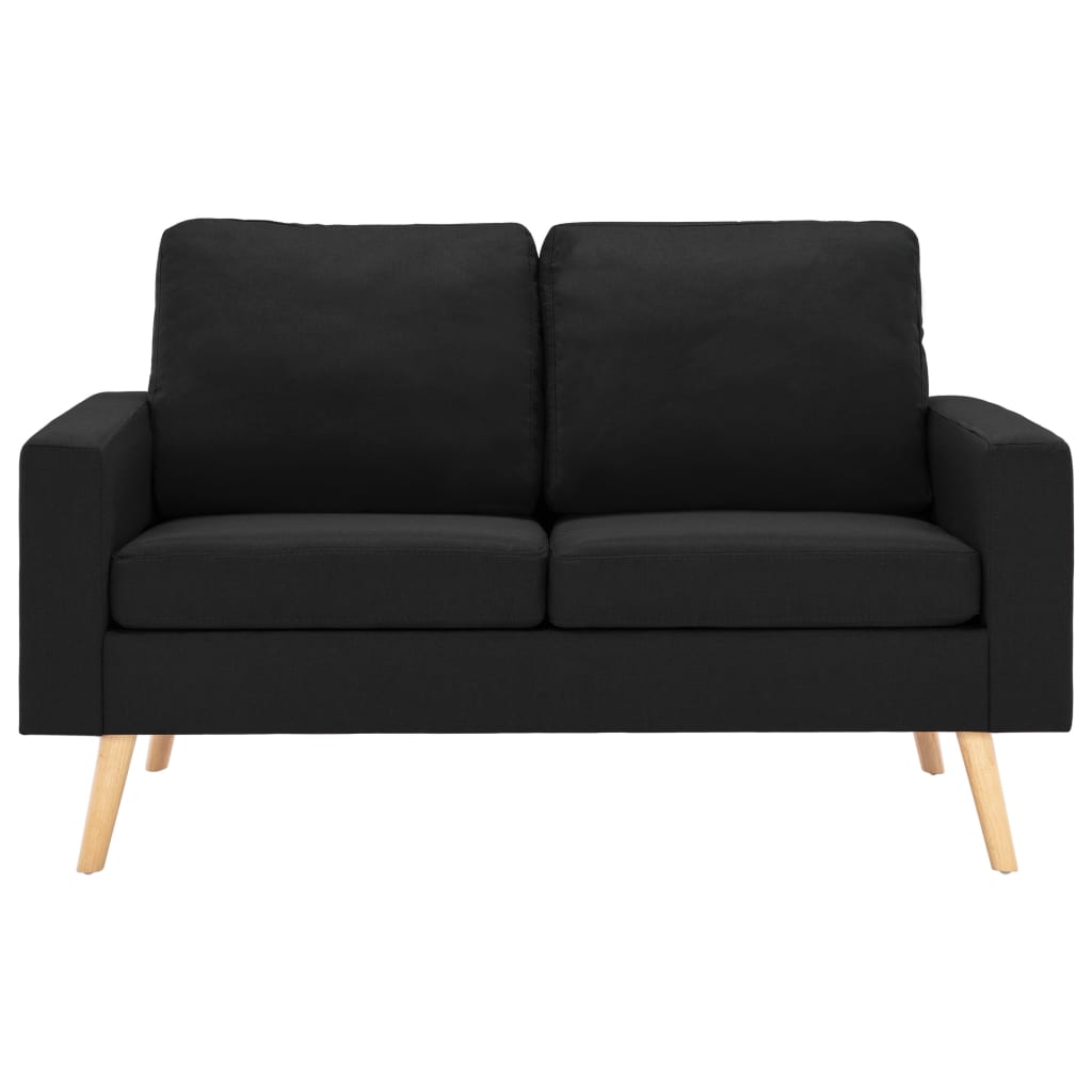 2 pcs black fabric sofa set