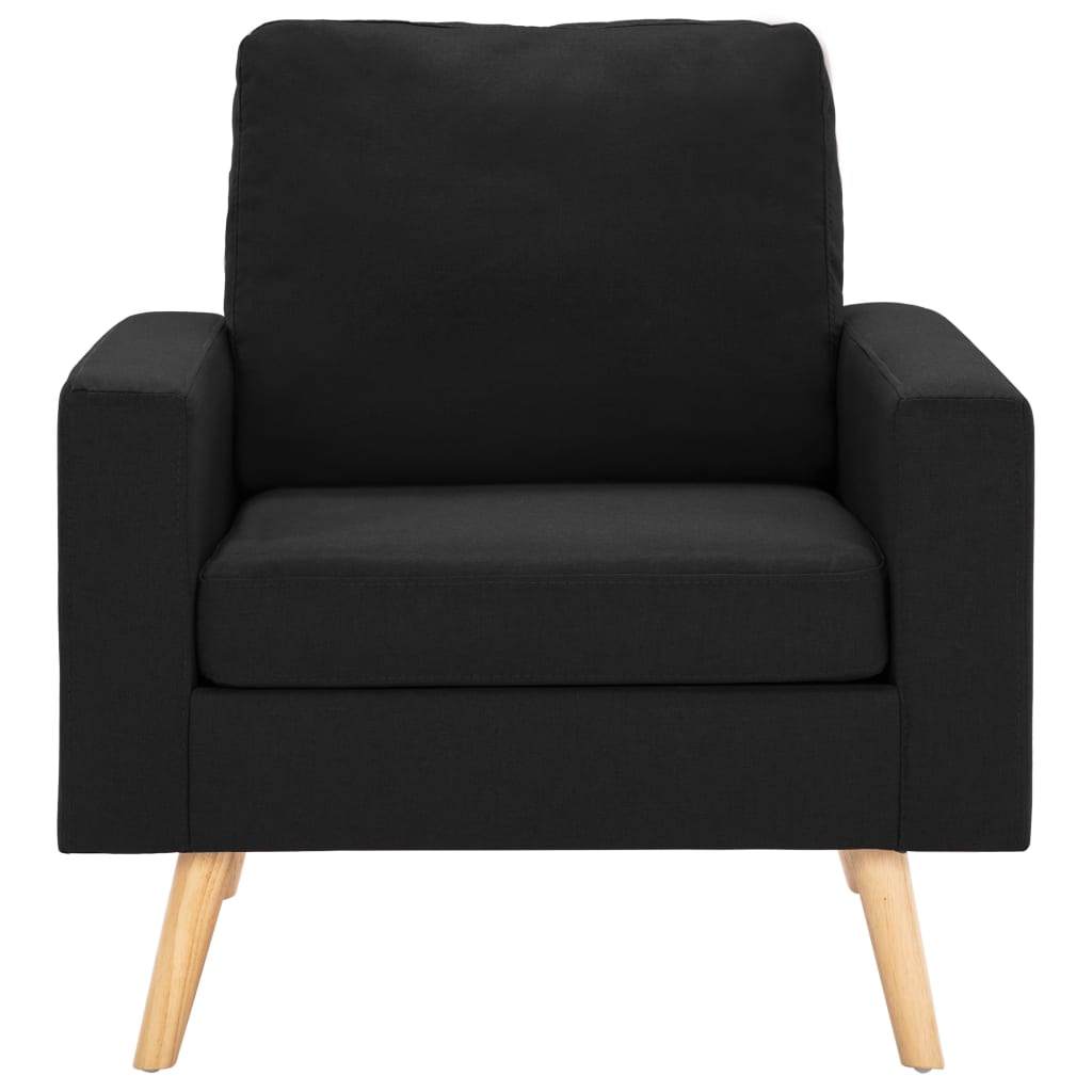2 pcs black fabric sofa set