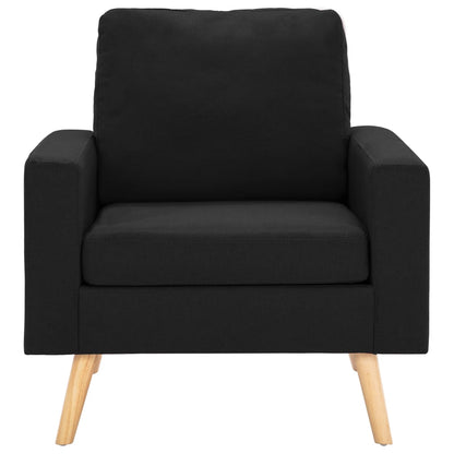 2 pcs black fabric sofa set