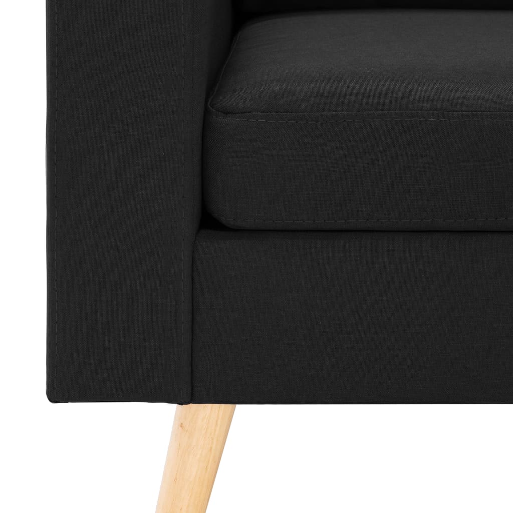2 pcs black fabric sofa set