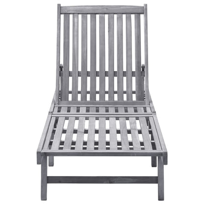 Sun lounger in solid acacia wood