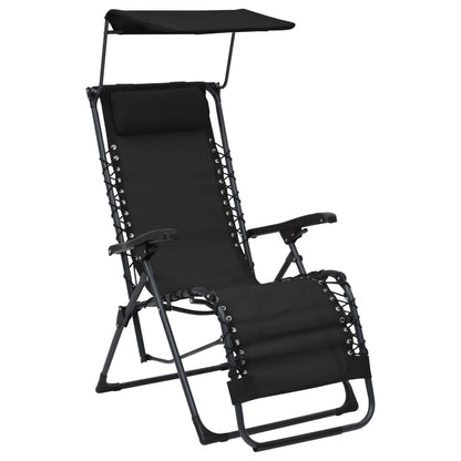Folding patio chairs 2 pcs textilene black