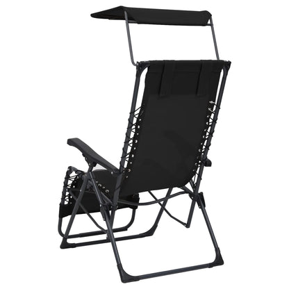 Folding patio chairs 2 pcs textilene black