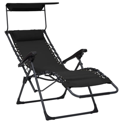 Folding patio chairs 2 pcs textilene black