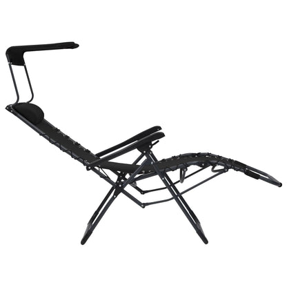Folding patio chairs 2 pcs textilene black