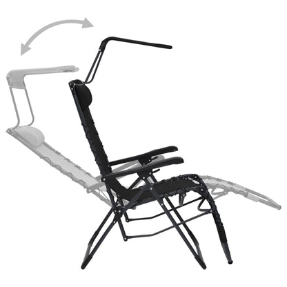 Folding patio chairs 2 pcs textilene black